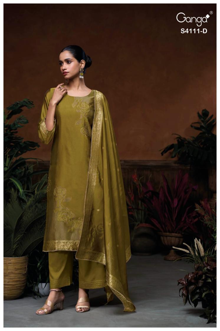BUY GANGA SUITS WITH PRICE GANGA NIRAYA S4111 FABRIC DETAIL