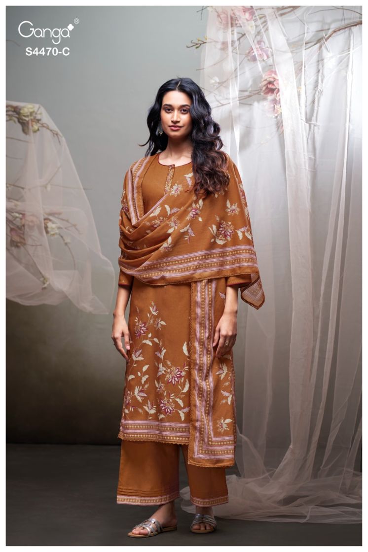 BUY GANGA SUITS ONLINE GANGA NIREZA S4470 DUPATTA DESIGN