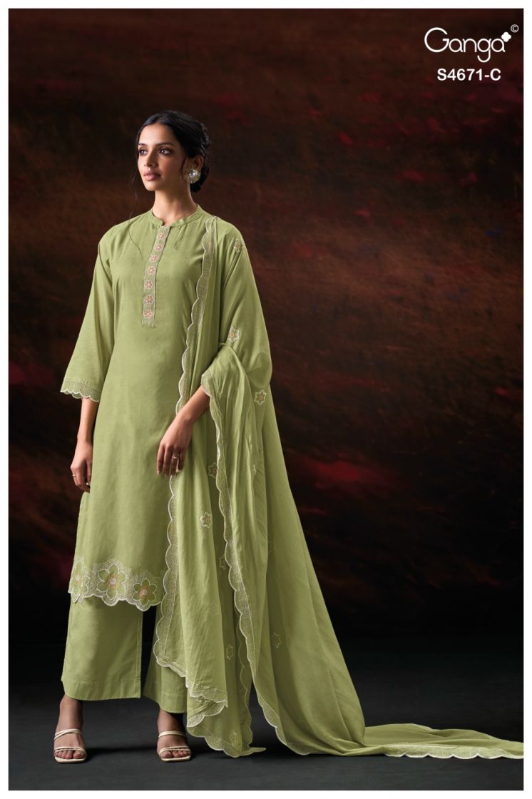 BUY GANGA SUITS ONLINE GANGA NISHIRA S4671 NEW CATALOGUE