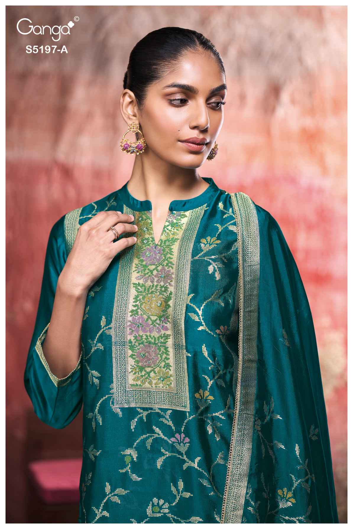 BUY GANGA SUITS GANGA NISHTHA S5197 BACK VIEW