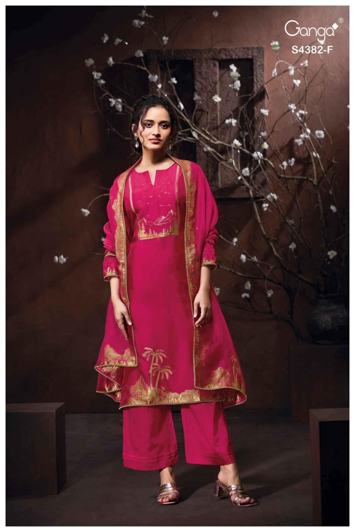 BUY GANGA SUITS ONLINE SALE GANGA NUVIKA S4382 LATEST DESIGN IMAGE