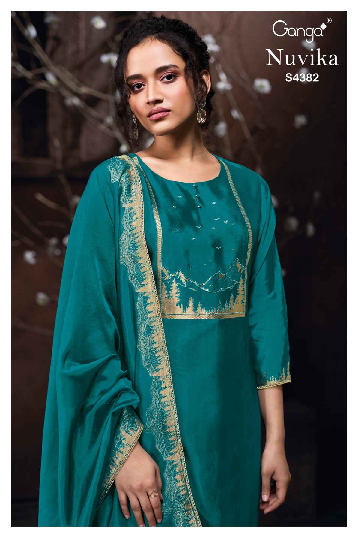 BUY GANGA SUITS ONLINE SALE GANGA NUVIKA S4382 FULL SET
