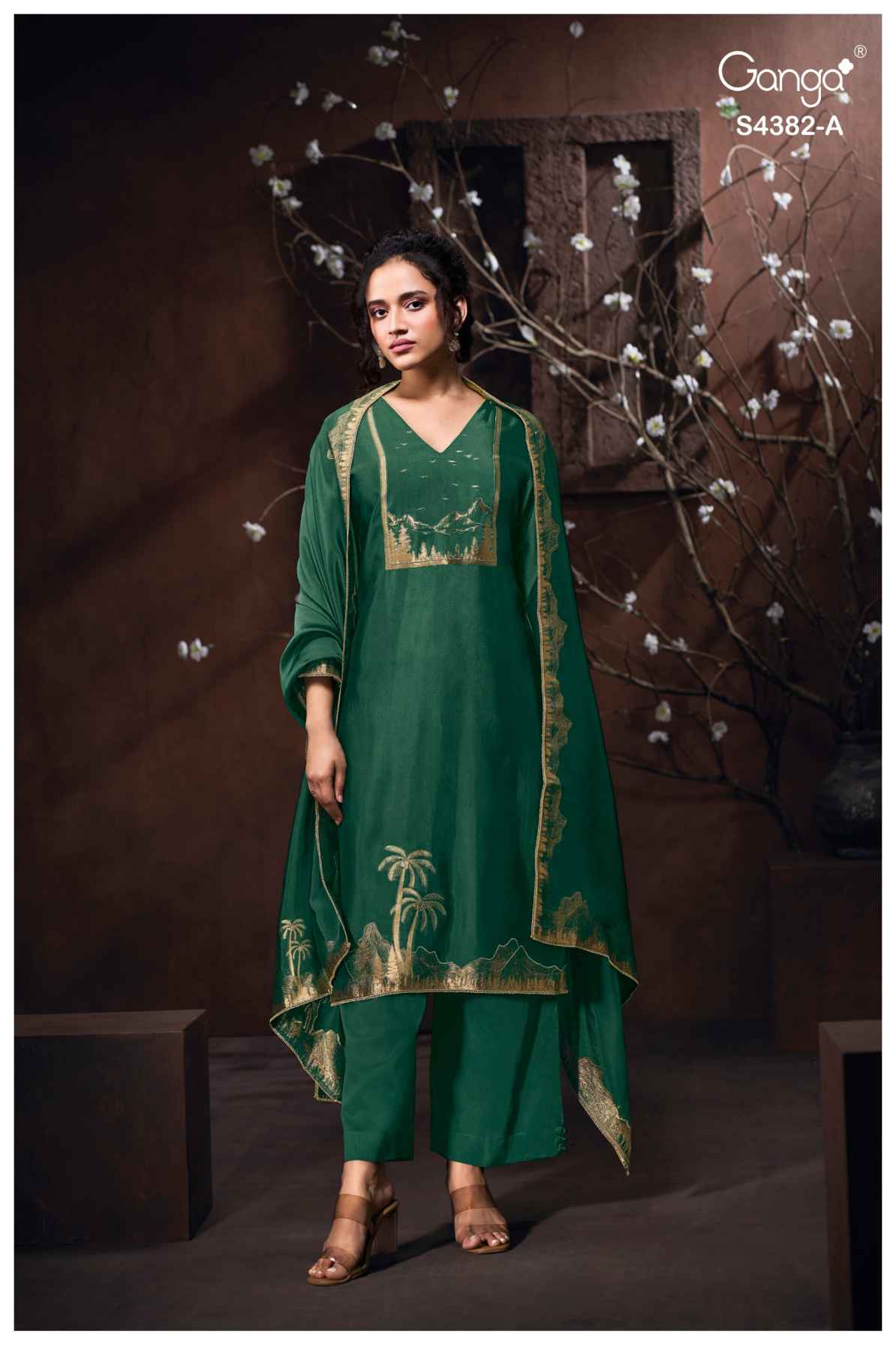 BUY GANGA SUITS ONLINE SALE GANGA NUVIKA S4382 BACK VIEW