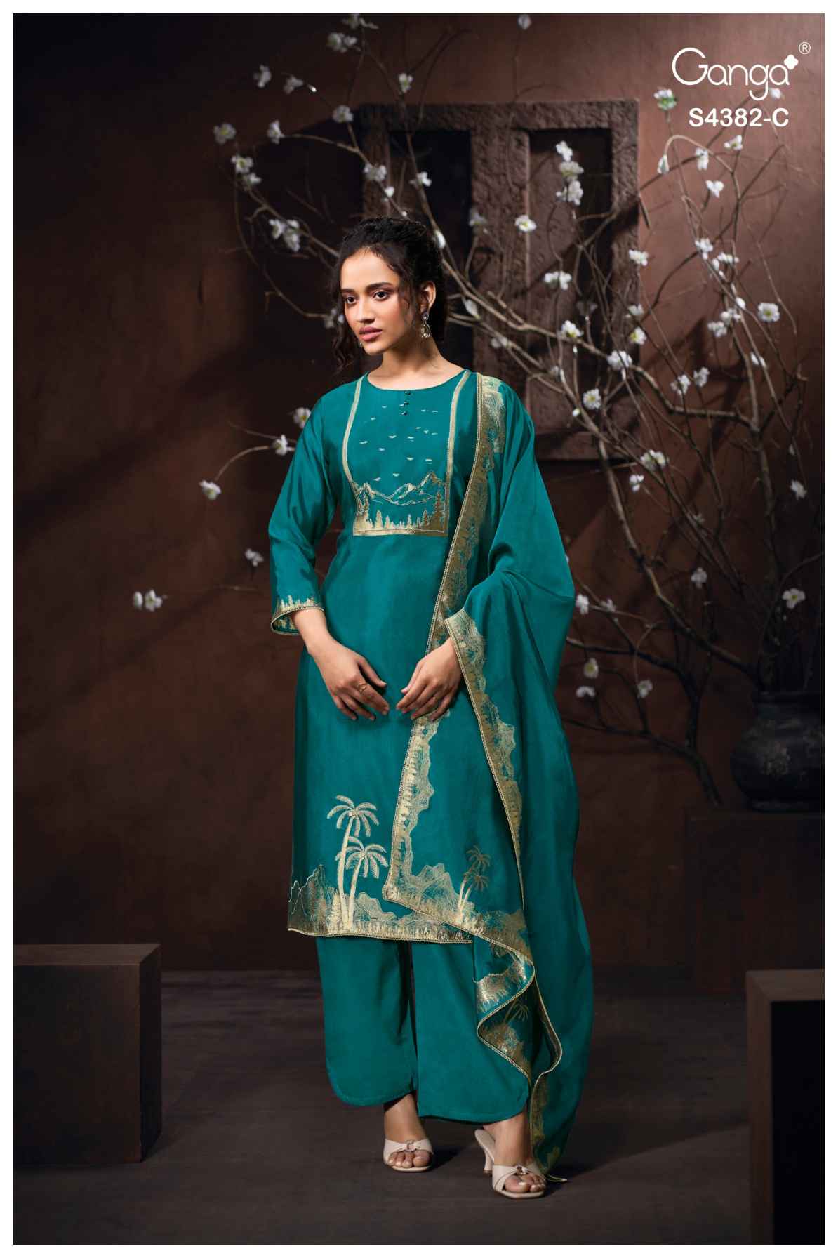 BUY GANGA SUITS ONLINE SALE GANGA NUVIKA S4382 NEW CATALOGUE