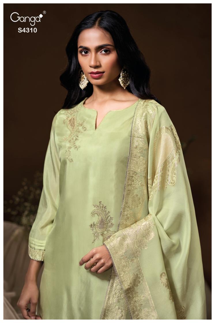 BUY GANGA SUITS WITH PRICE GANGA NYSARA S4310 DUPATTA DESIGN
