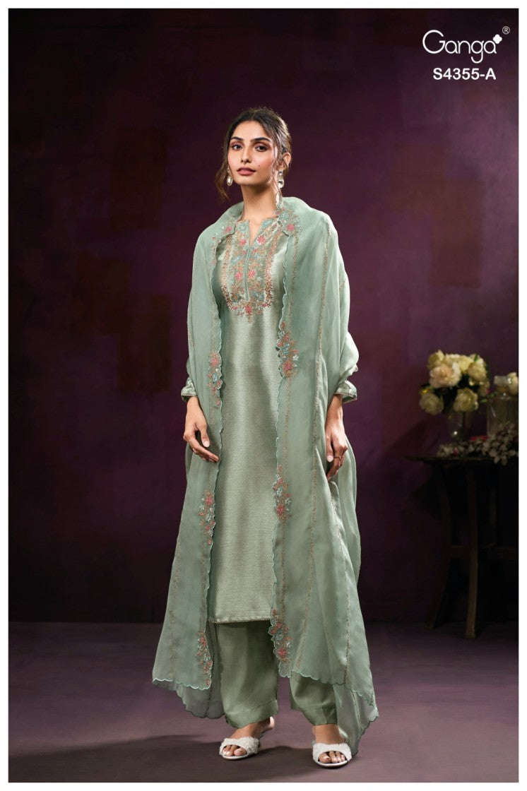 BUY GANGA SUITS GANGA OLESHA S4355 NEW CATALOGUE
