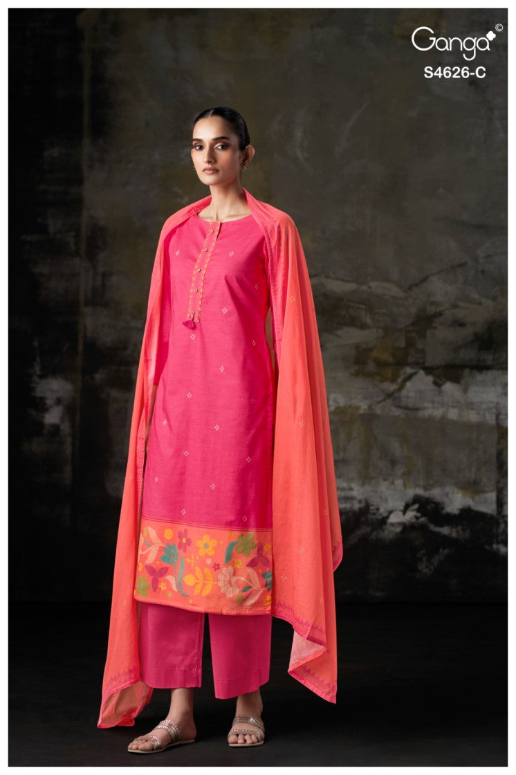 BUY GANGA SUITS SINGLE PIECE GANGA ONERA S4626 FRONT VIEW