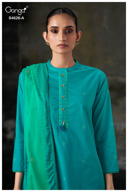 BUY GANGA SUITS SINGLE PIECE GANGA ONERA S4626 BACK VIEW
