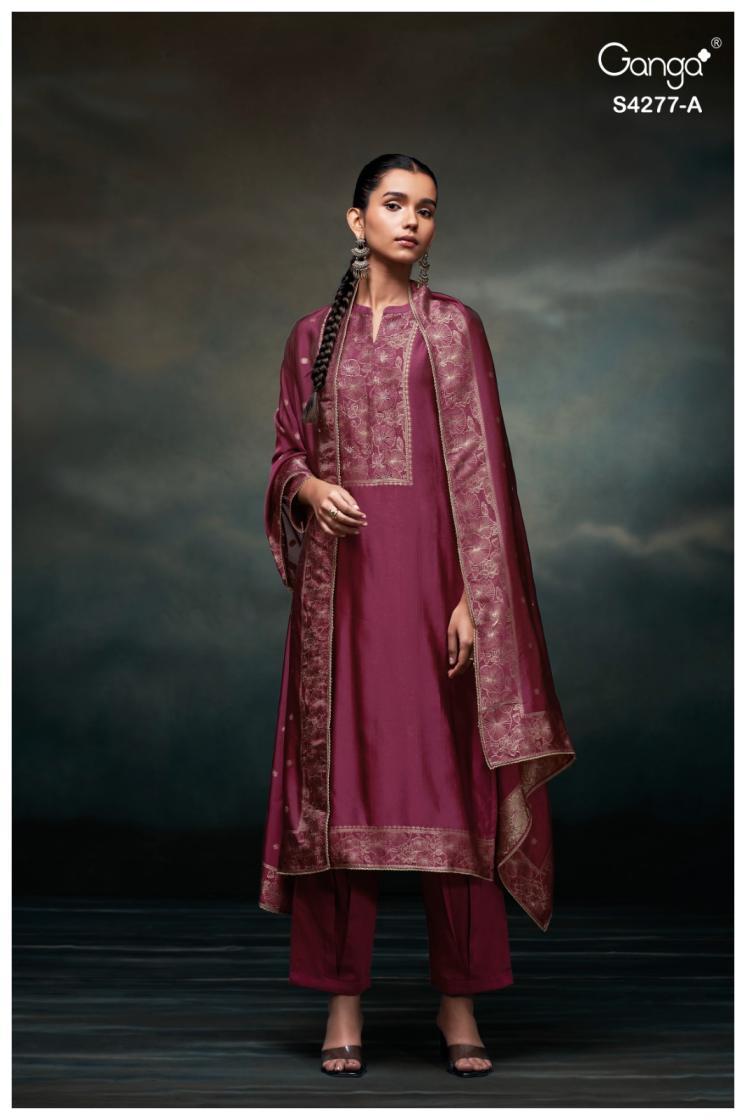 Back design of Ganga Orielle S4277 ethnic suit set