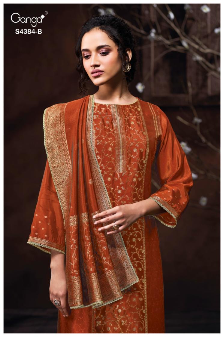 BUY GANGA SUITS GANGA OSHEA S4384 DUPATTA DESIGN