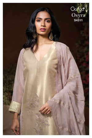 GANGA OSYRA S4311 PREMIUM PURE BEMBERG KORA SILK JACQUARD SUIT