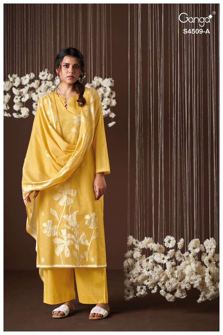 BUY GANGA SUITS ONLINE SALE GANGA PIRESSA S4509 FRONT VIEW