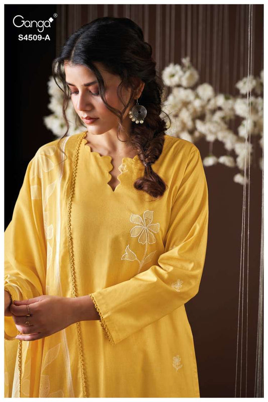 BUY GANGA SUITS ONLINE SALE GANGA PIRESSA S4509 FULL SET