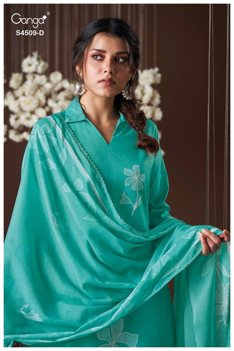 BUY GANGA SUITS ONLINE SALE GANGA PIRESSA S4509 NEW CATALOGUE