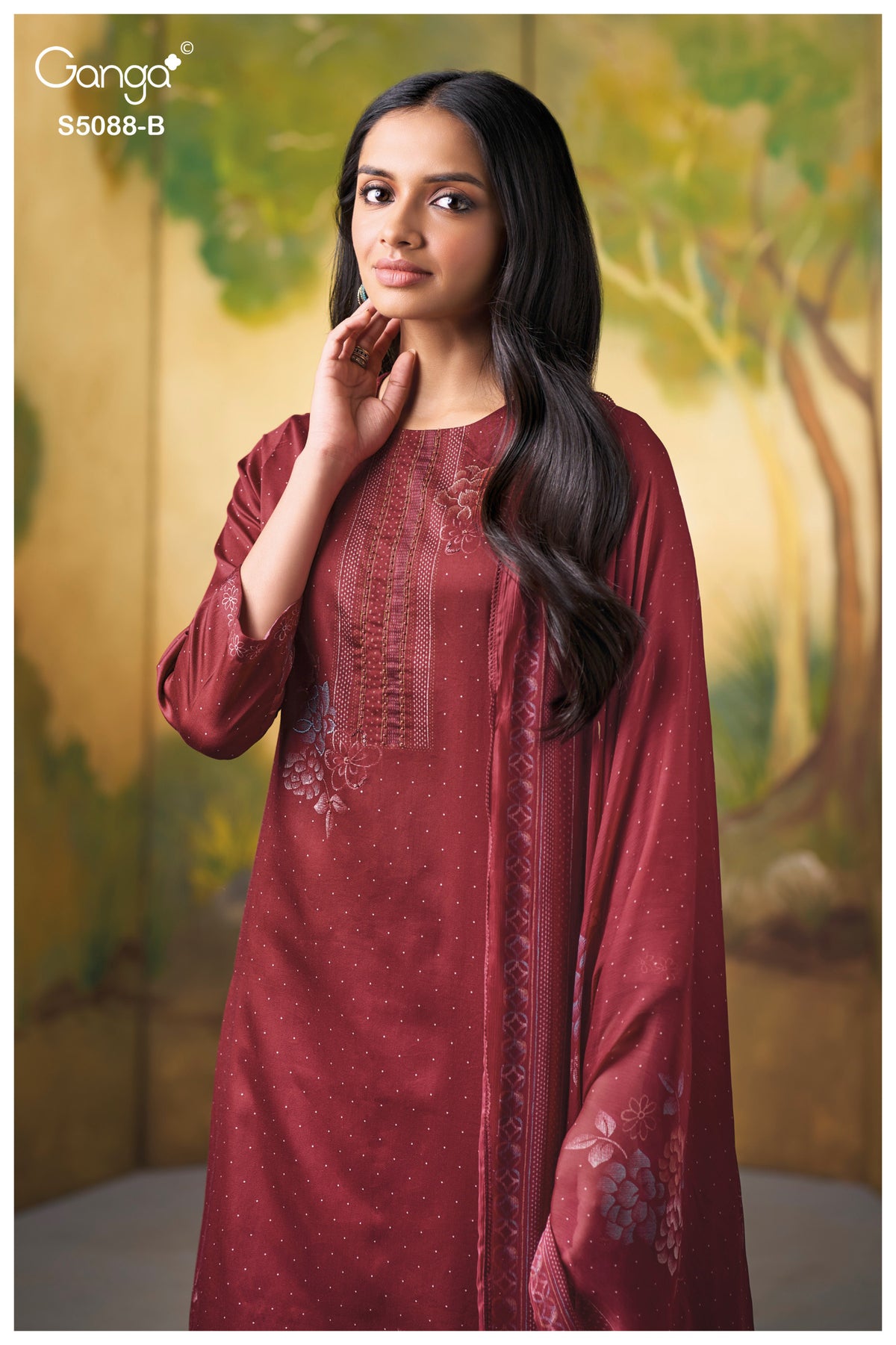 BUY GANGA SUITS GANGA PRAIRIE S5088 FABRIC DETAIL
