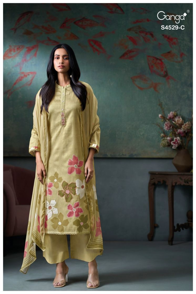 BUY GANGA SUITS SINGLE PIECE GANGA PRIARAE S4529 FRONT VIEW
