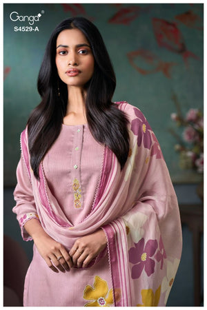 GANGA PRIARAE S4529 PREMIUM COTTON SATIN SUIT
