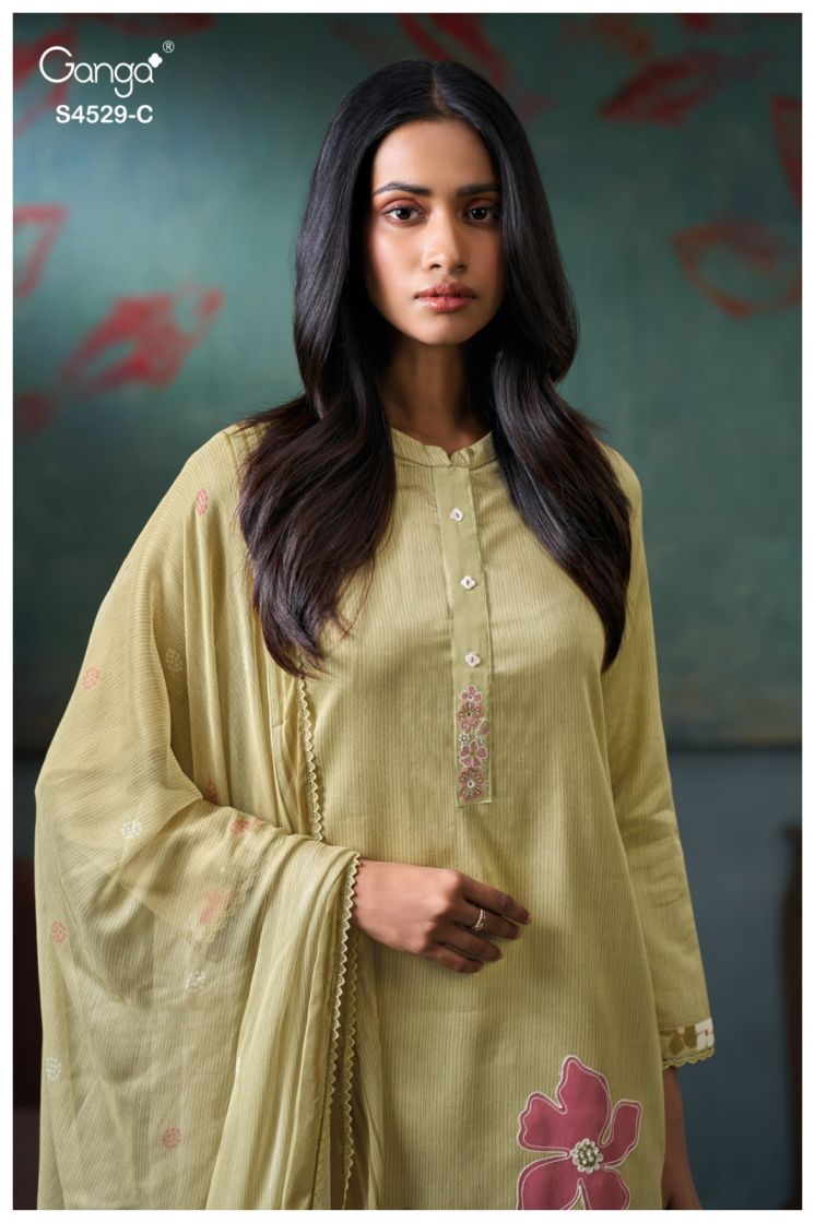 BUY GANGA SUITS SINGLE PIECE GANGA PRIARAE S4529 CLOSEUP IMAGE