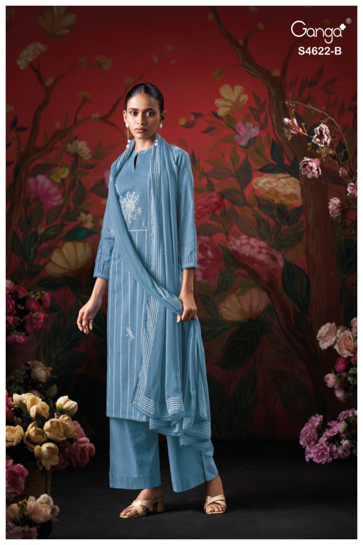 BUY GANGA SUITS ONLINE GANGA PRYLA S4622 FRONT VIEW