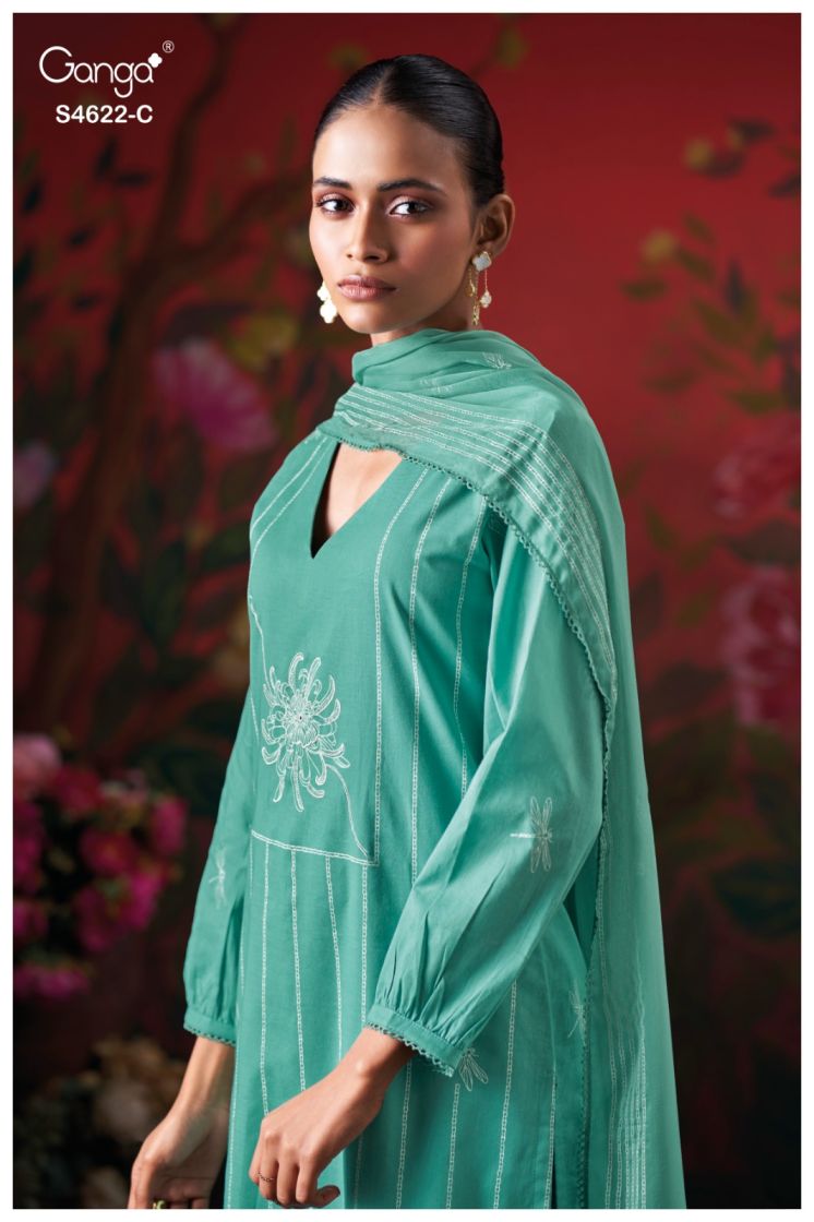 BUY GANGA SUITS ONLINE GANGA PRYLA S4622 BACK VIEW