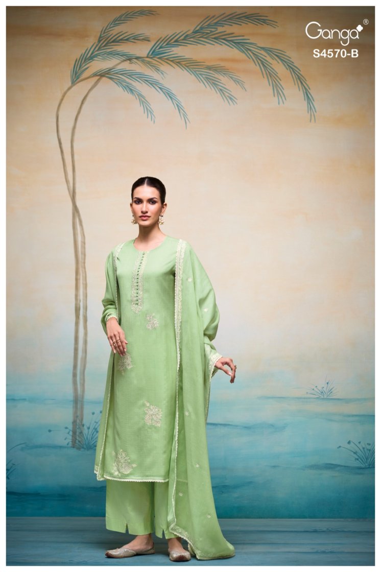 BUY GANGA SUITS ONLINE GANGA PRYSHA S4570 FULL SET