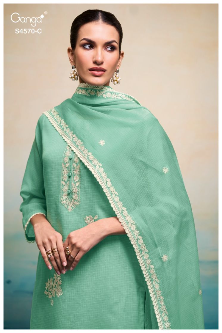 BUY GANGA SUITS ONLINE GANGA PRYSHA S4570 CLOSEUP IMAGE