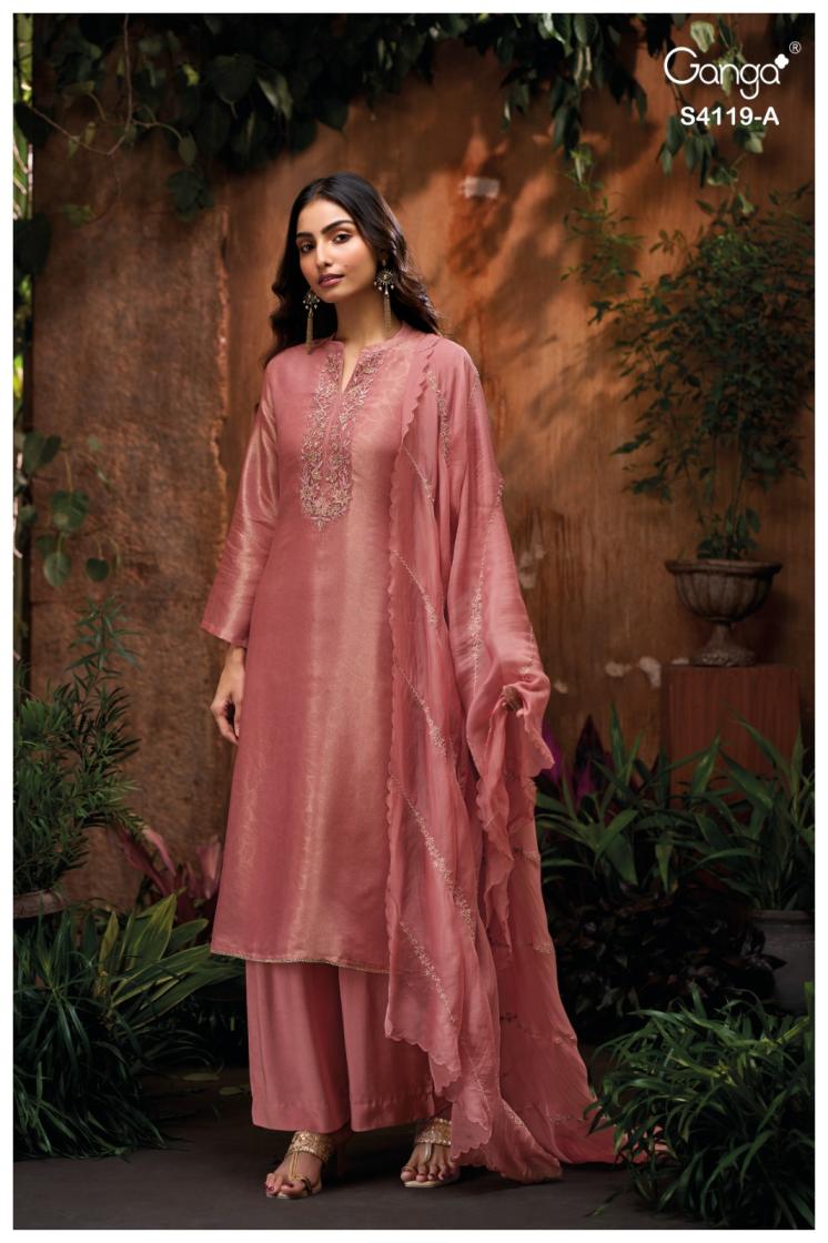 BUY GANGA SUITS ONLINE SHOPPING GANGA QYRA S4119 BACK VIEW
