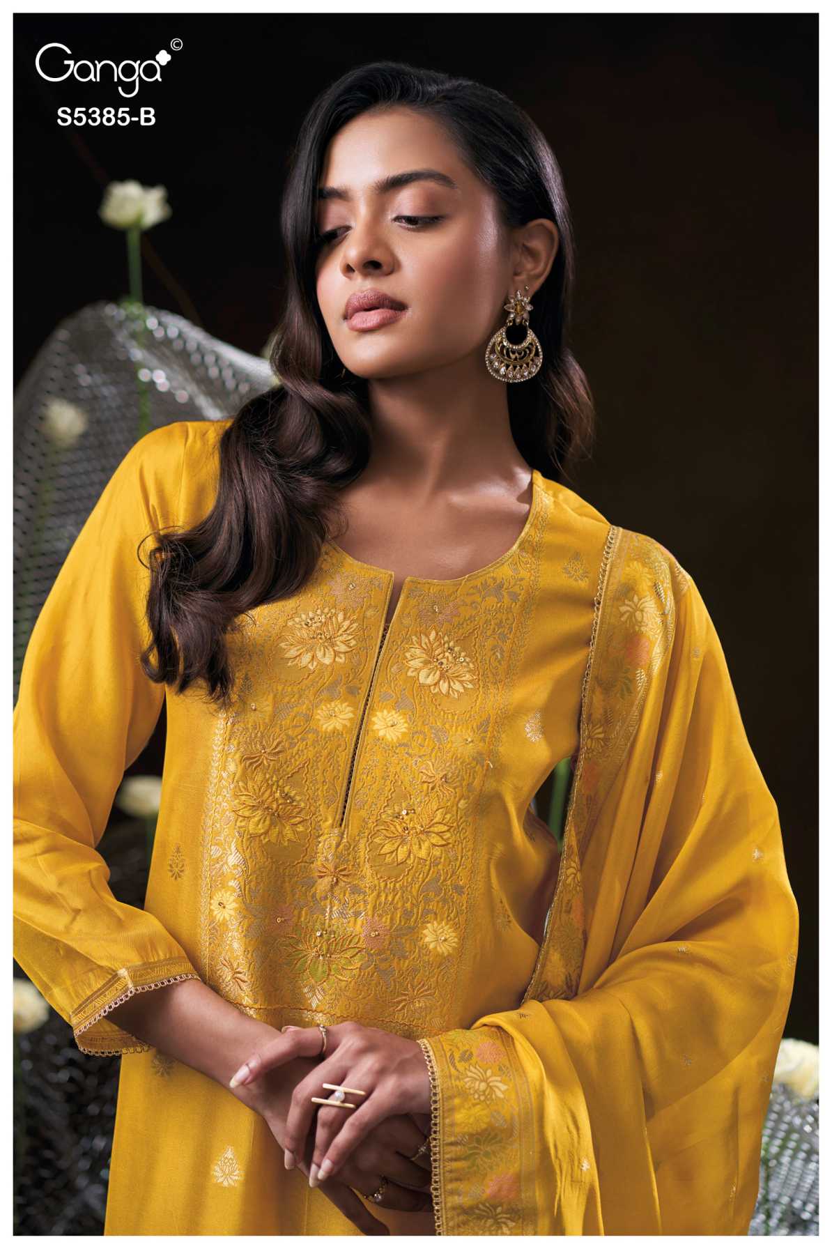 BUY GANGA SUITS GANGA RISHASA S5385 BACK VIEW