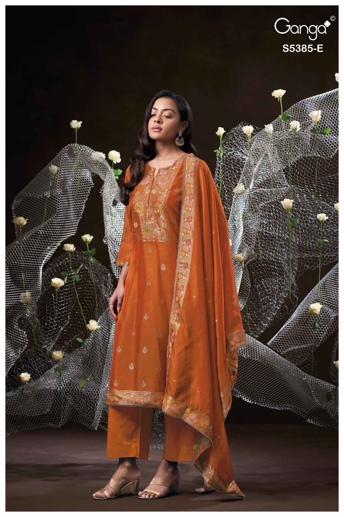 BUY GANGA SUITS GANGA RISHASA S5385 FABRIC DETAIL