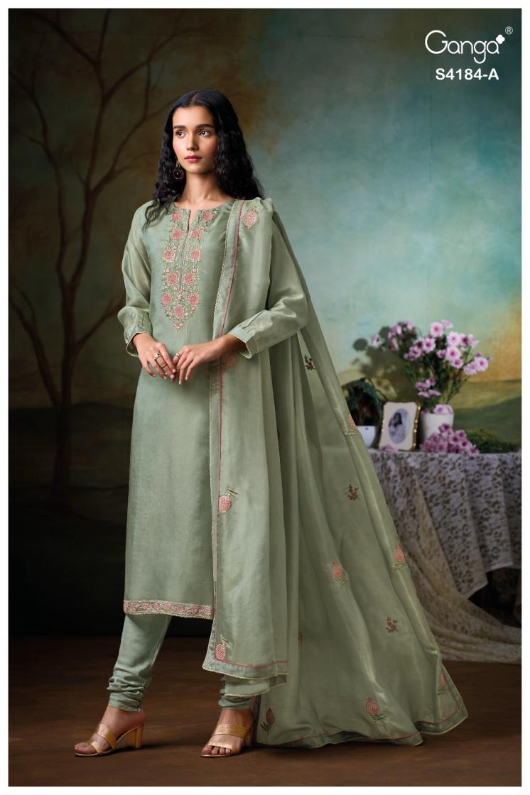 BUY GANGA FASHION SUITS SINGLE PIECE GANGA ROSIE S4184 FRONT VIEW