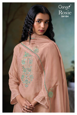 GANGA ROSIE S4184 PREMIUM PURE BEMBERG HABUTAI SILK SUIT