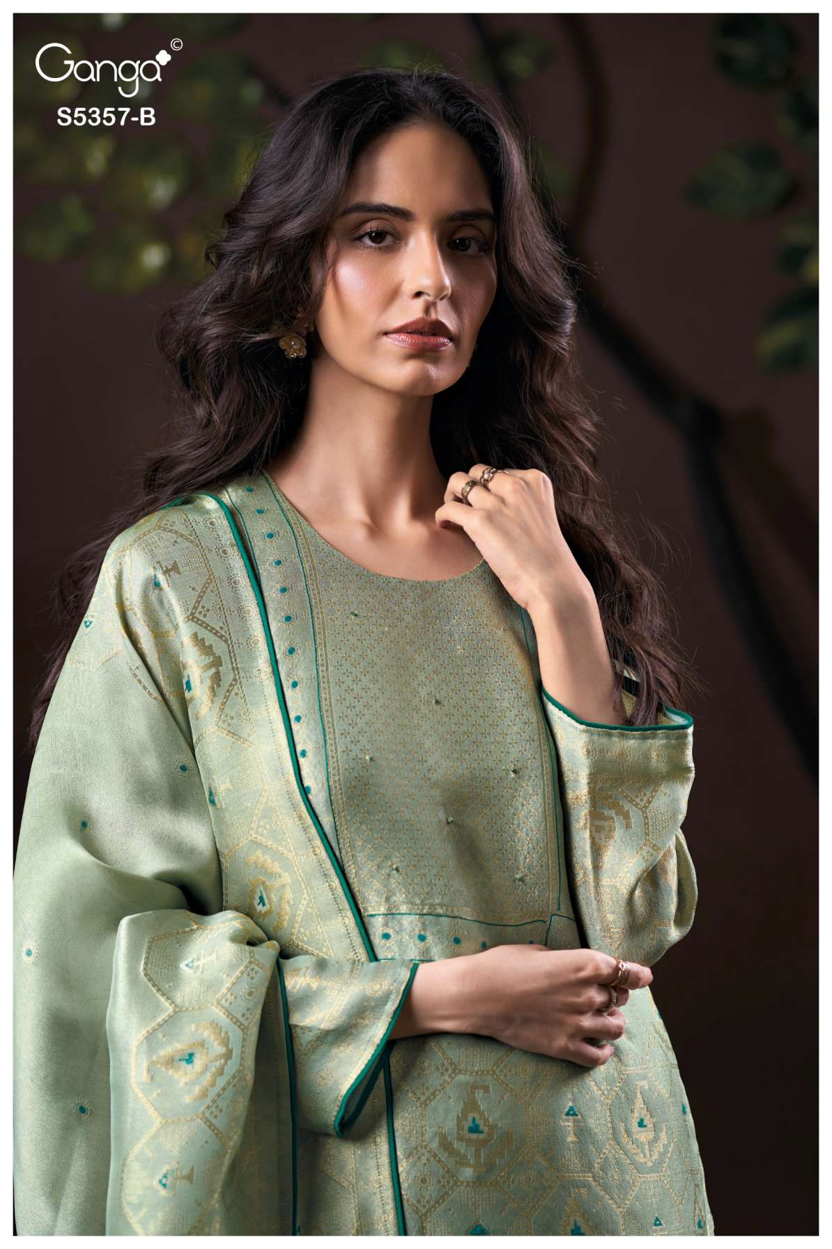 BUY GANGA SUITS GANGA RUVESS S5357 FABRIC DETAIL