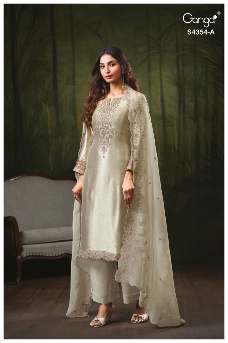 BUY GANGA SUITS GANGA SAREEN S4354 NEW CATALOGUE