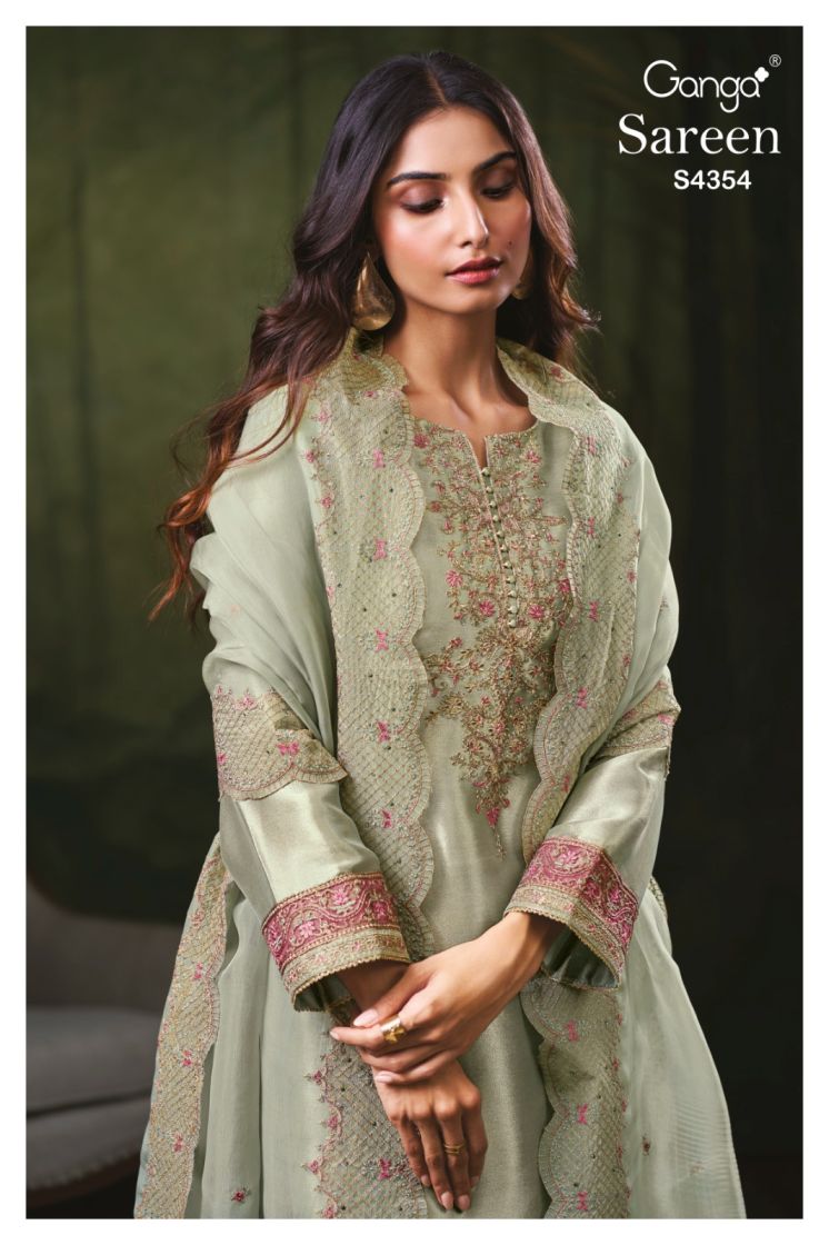 BUY GANGA SUITS GANGA SAREEN S4354 FRONT VIEW