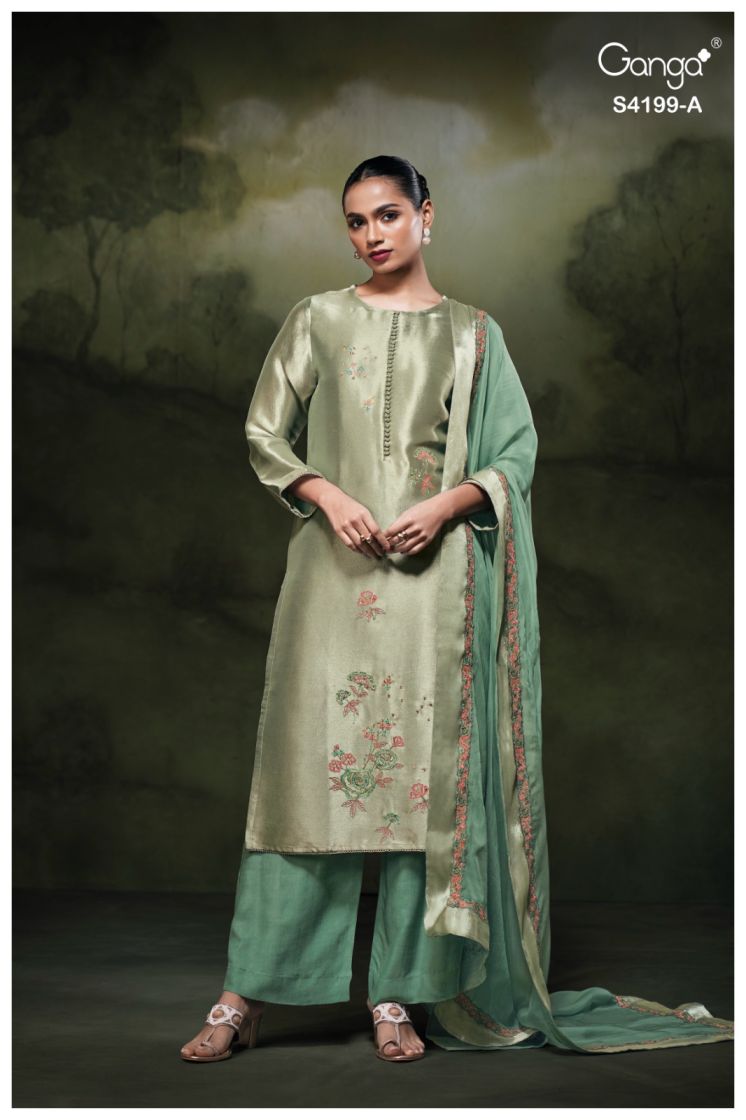BUY GANGA SUITS ONLINE SHOPPING GANGA SAVYA S4199 TOP DESIGN