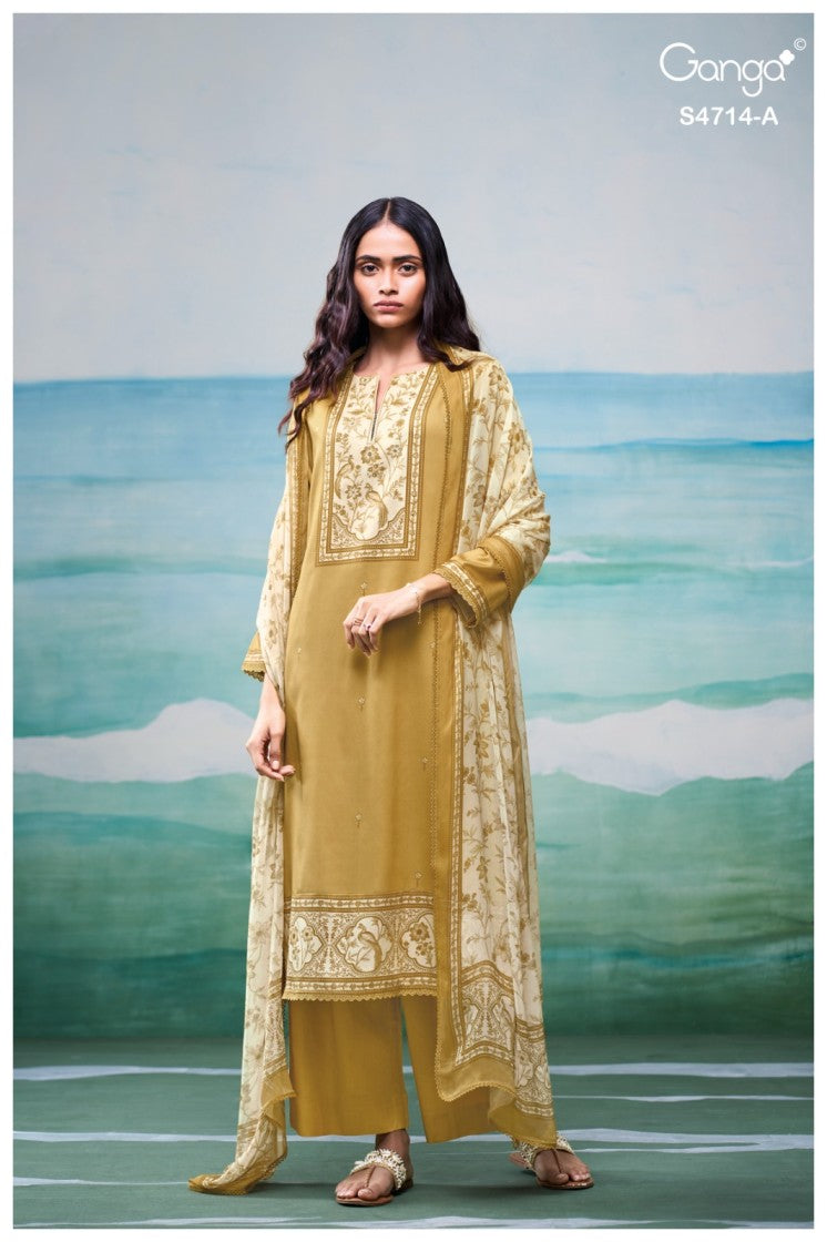 BUY GANGA SUITS ONLINE GANGA SREELIKA S4714 FULL SET