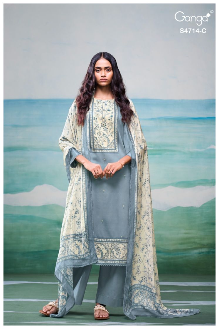 BUY GANGA SUITS ONLINE GANGA SREELIKA S4714 BACK VIEW
