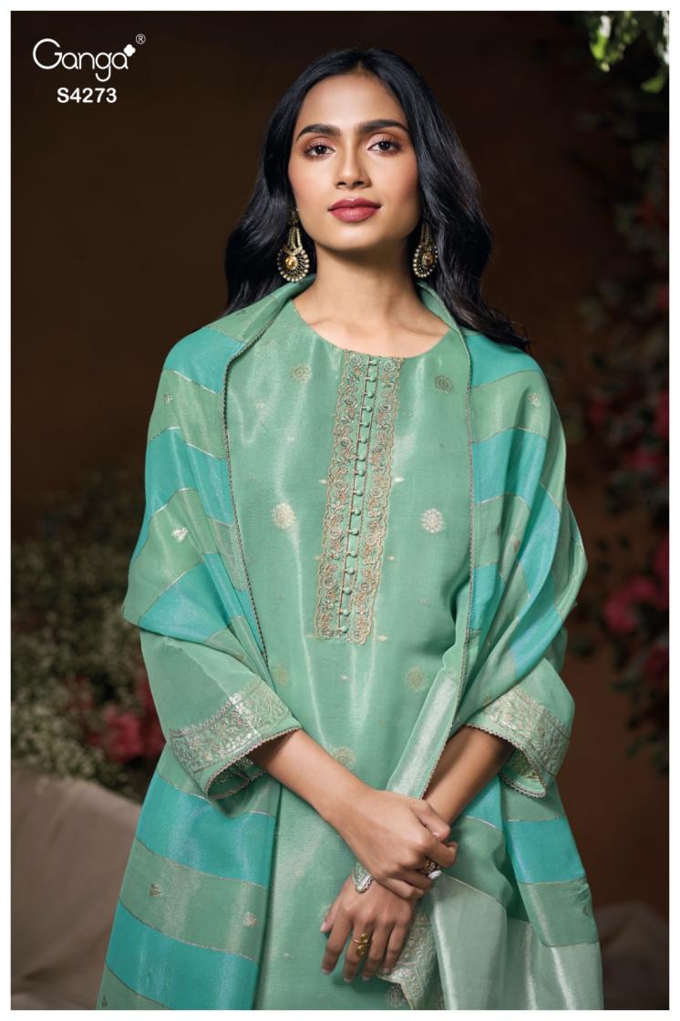 BUY GANGA SUITS ONLINE SALE GANGA TANEERA S4316 FRONT VIEW