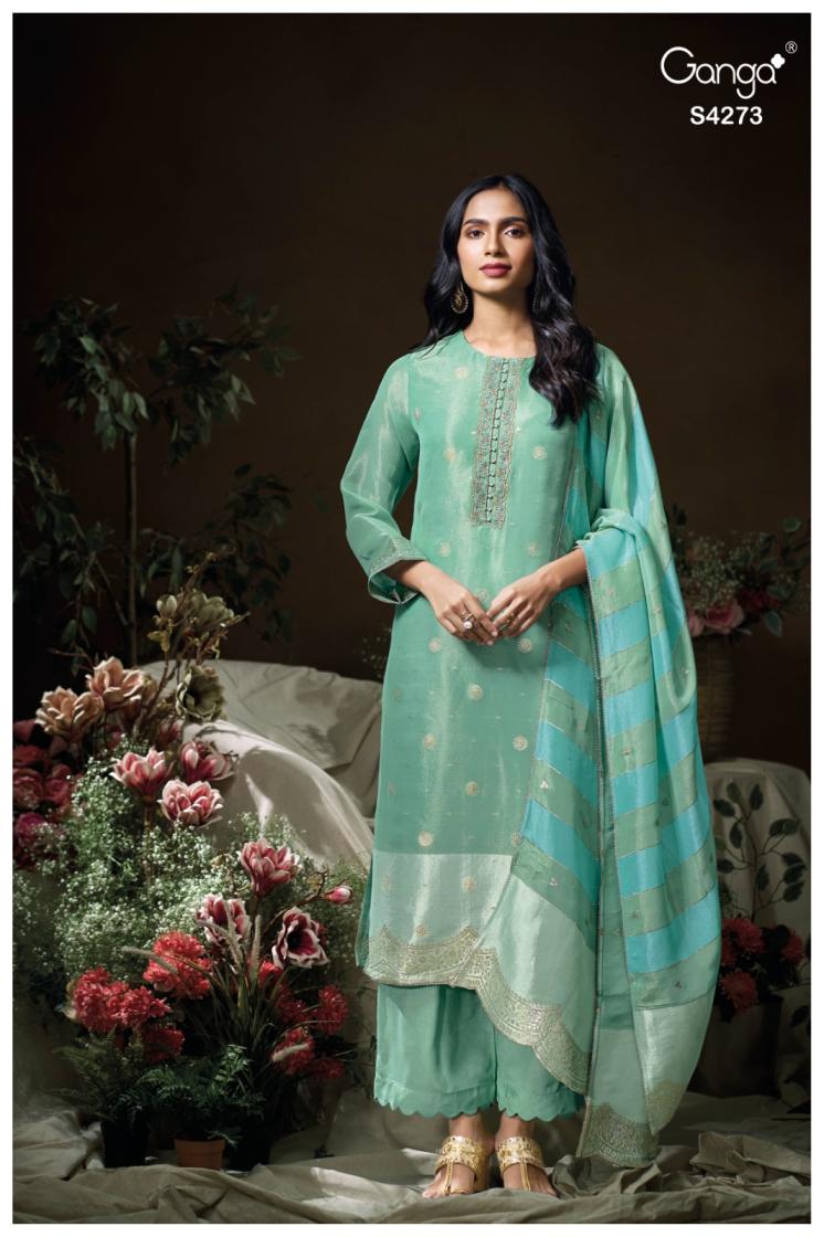 BUY GANGA SUITS ONLINE SALE GANGA TANEERA S4316 FULL SET