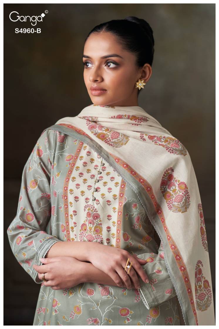 BUY GANGA SUITS ONLINE GANGA TERSIA S4960 CLOSEUP IMAGE