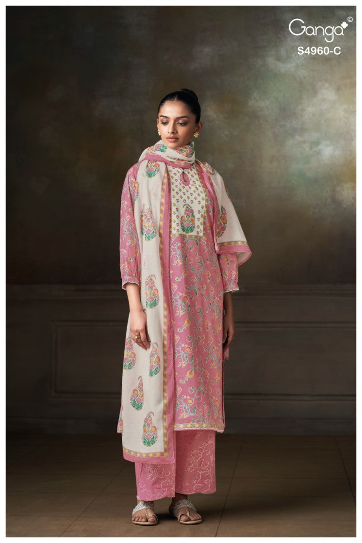 BUY GANGA SUITS ONLINE GANGA TERSIA S4960 FRONT VIEW