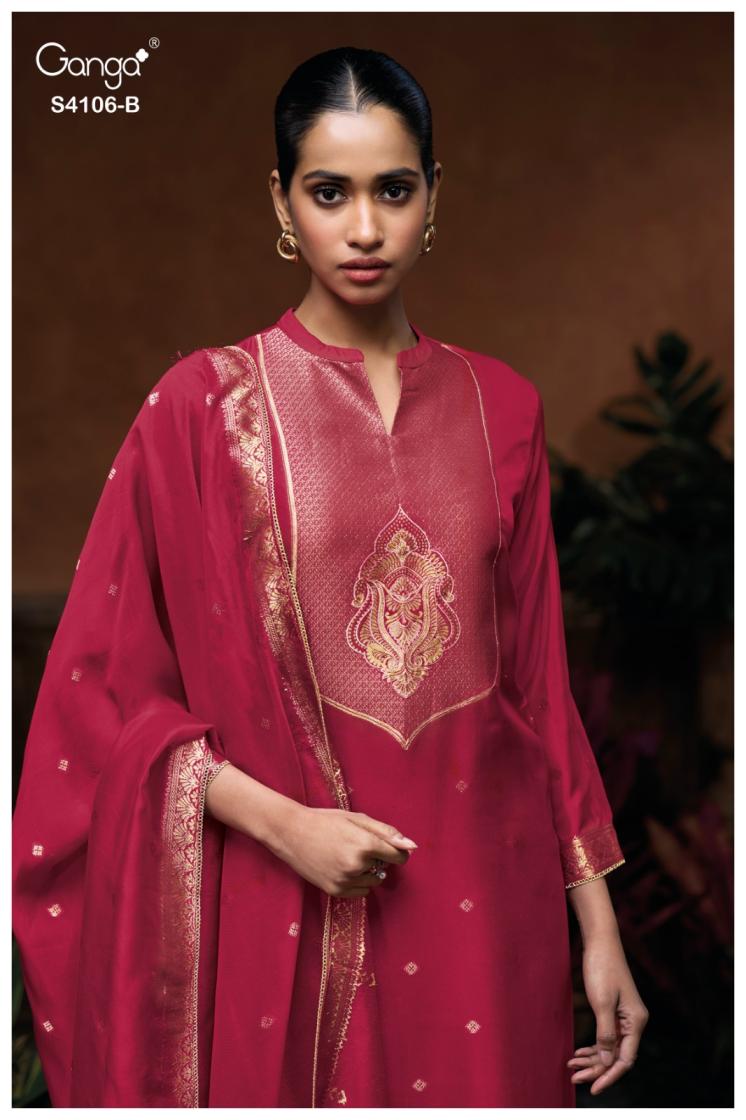 BUY GANGA SUITS WITH PRICE GANGA MYRRA S4106 NEW CATALOGUE