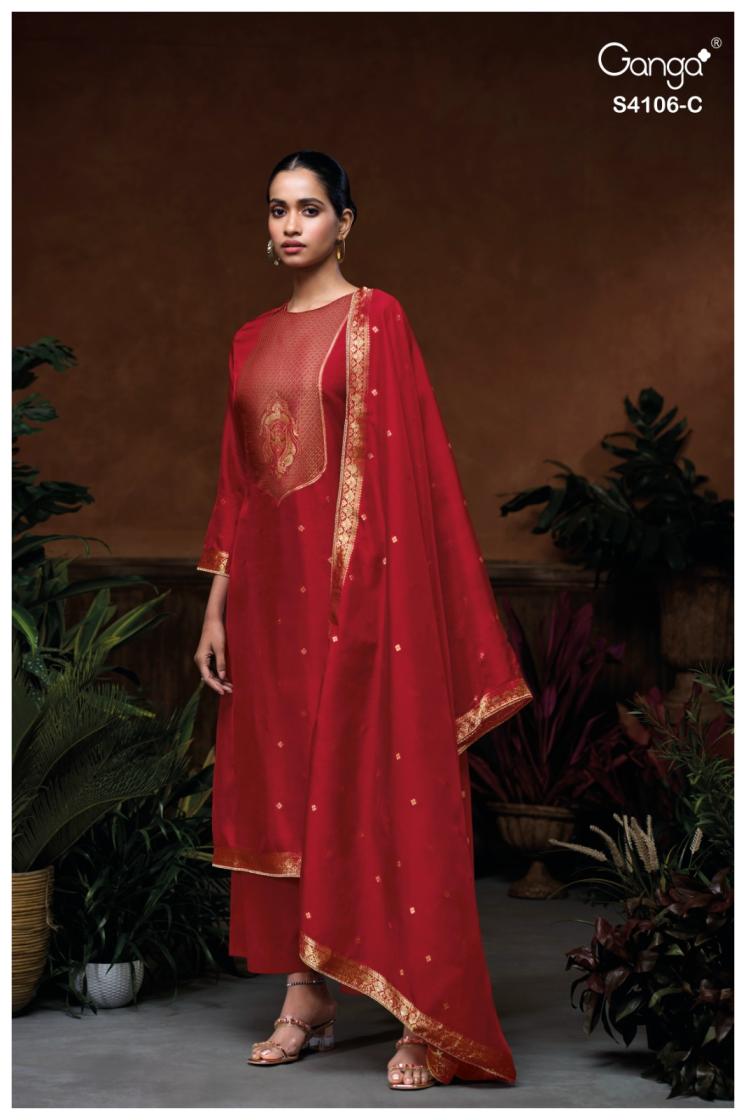 BUY GANGA SUITS WITH PRICE GANGA BIYONA S4196 FULL SET