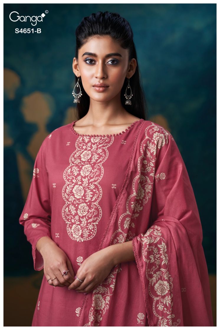 BUY GANGA SUITS ONLINE GANGA TOSHA S4651 FULL SET