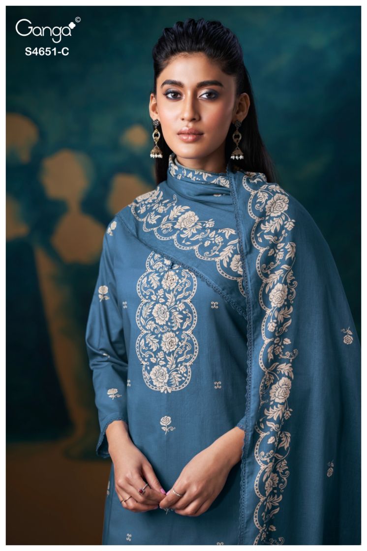 BUY GANGA SUITS ONLINE GANGA TOSHA S4651 TOP DESIGN