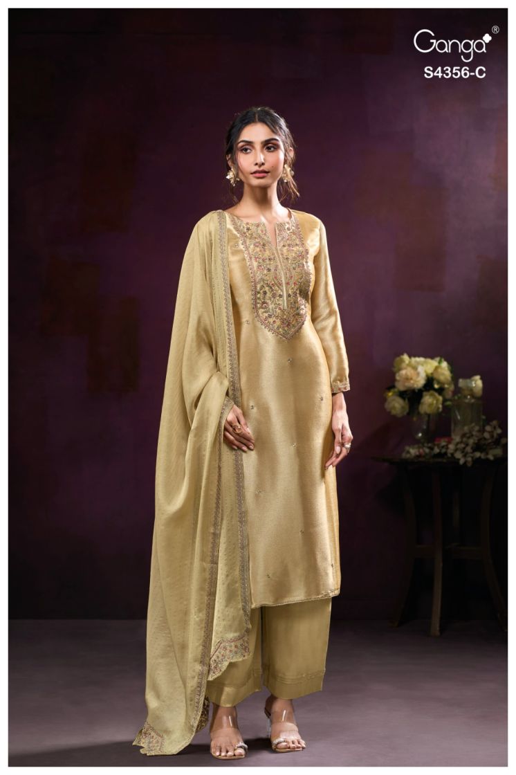 BUY GANGA SUITS GANGA TVEYA S4356 DUPATTA DESIGN
