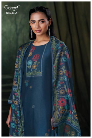 GANGA WYNSERA S4243 PREMIUM PURE BEMBERG RUSSIAN SILK SUIT