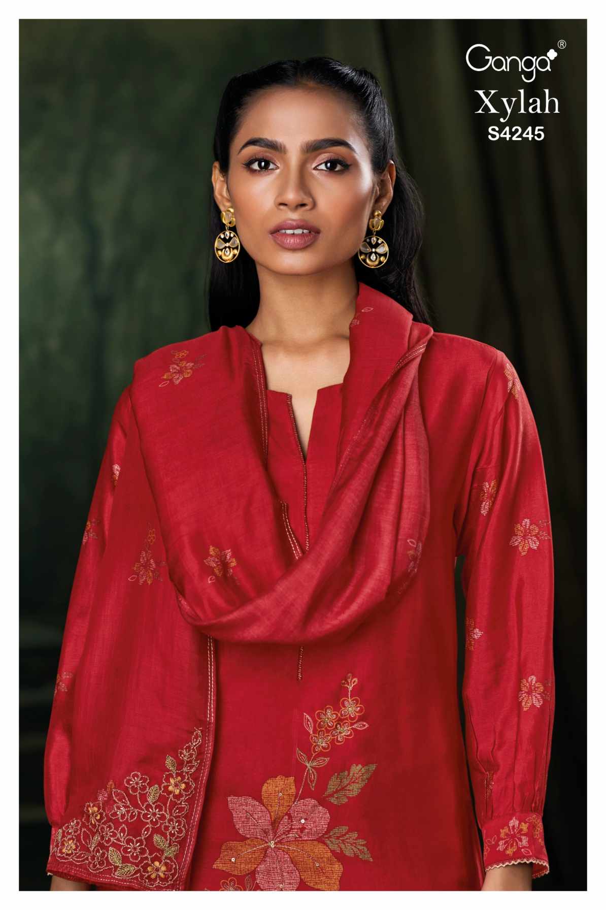 BUY GANGA SUITS ONLINE GANGA XYLAH S4245 FRONT VIEW
