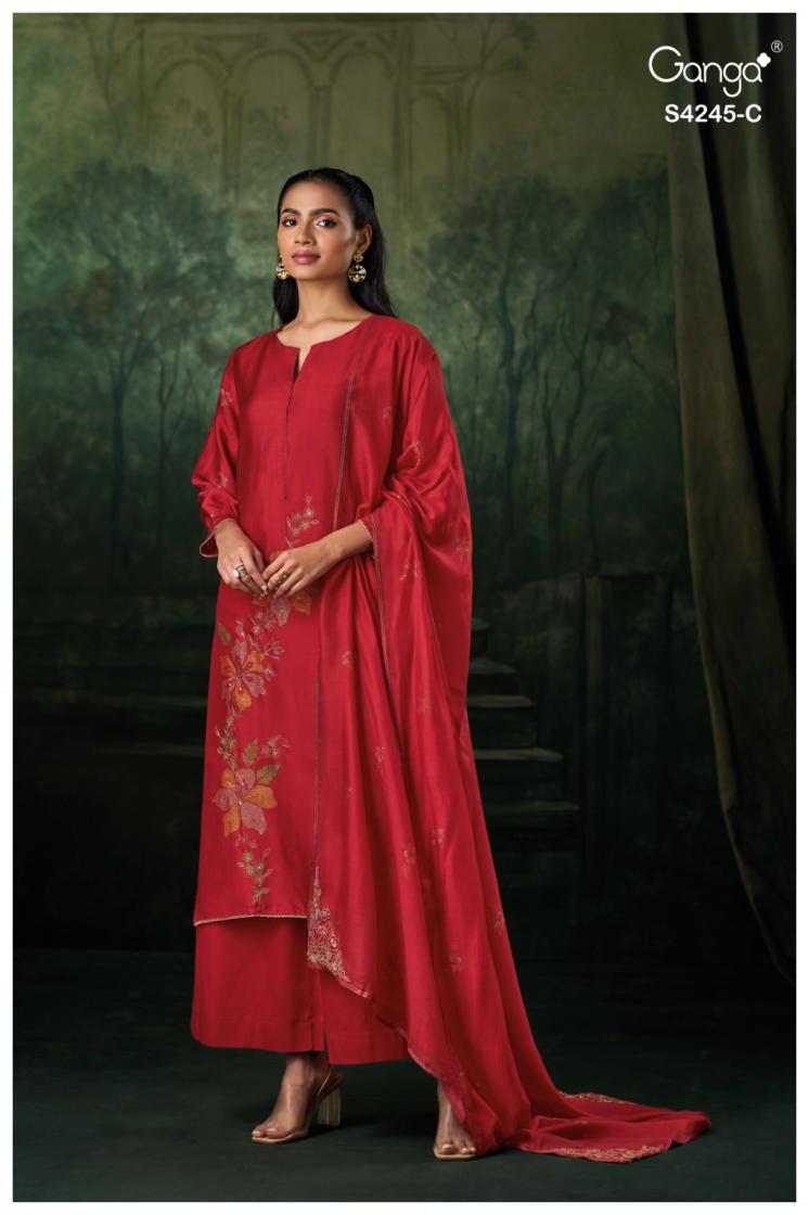 BUY GANGA SUITS ONLINE GANGA XYLAH S4245 BACK VIEW