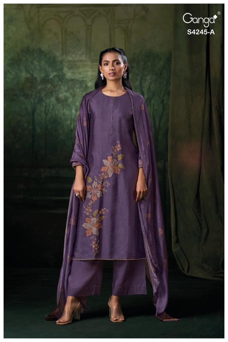BUY GANGA SUITS ONLINE GANGA XYLAH S4245 NEW CATALOGUE